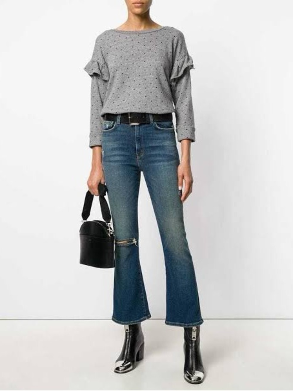 Current Elliott Highwaist Kick Jean Ankle in Wren Destroy Blue Size 28